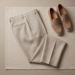 Bologna Neutral Travel Trouser