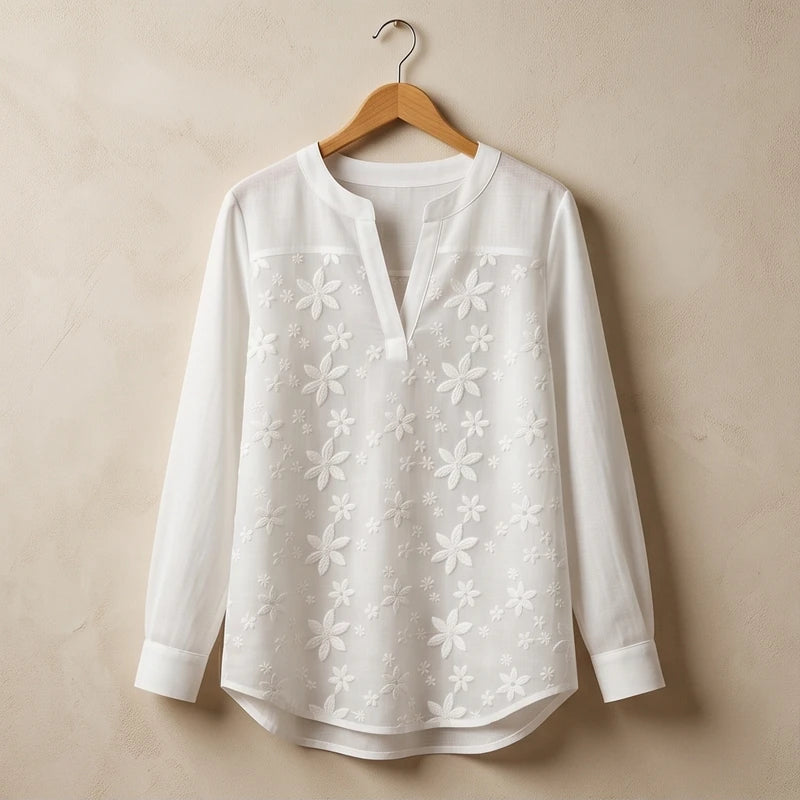 Siena Embroidered Linen Blouse
