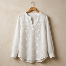 Siena Embroidered Linen Blouse