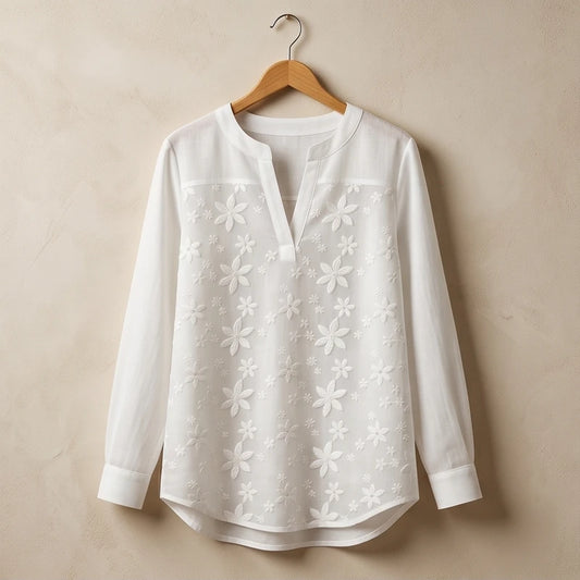 Siena Embroidered Linen Blouse