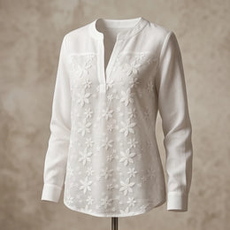 Siena Embroidered Linen Blouse