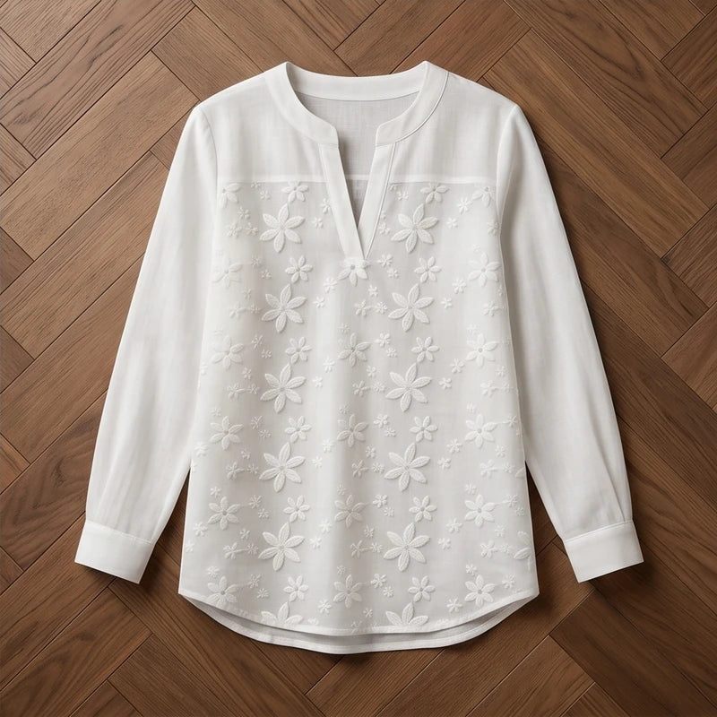 Siena Embroidered Linen Blouse