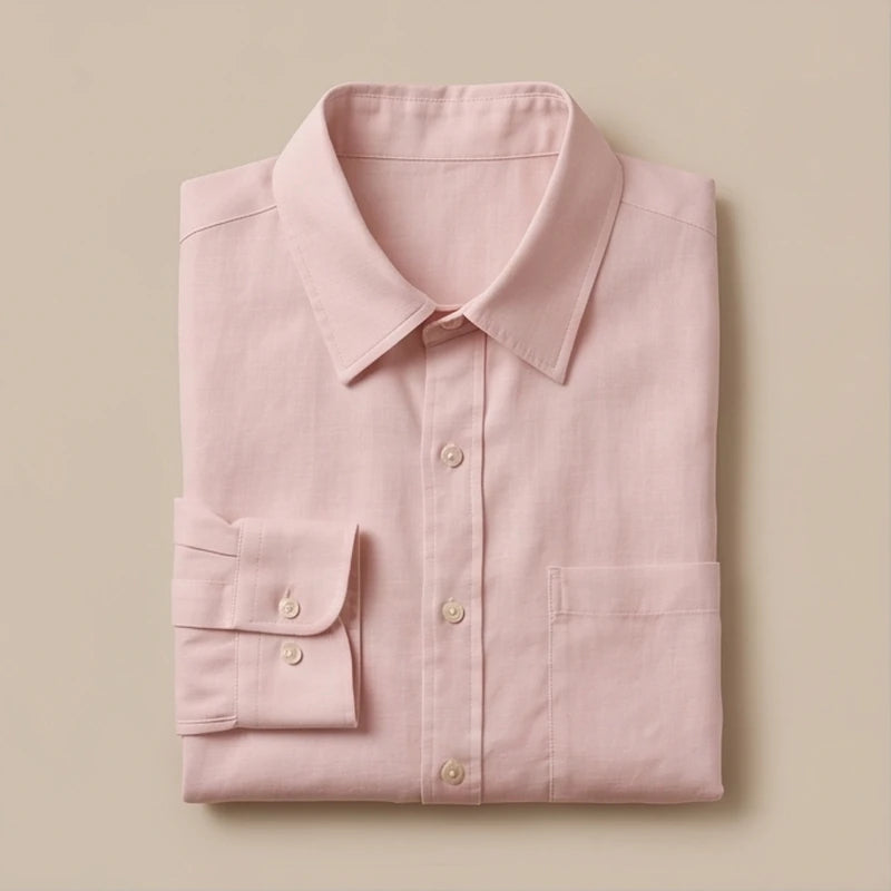 Luca Linen Long-Sleeve Shirt - Pink colour variant image