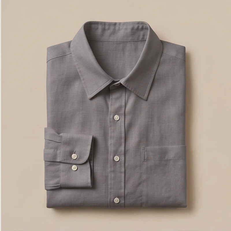 Luca Linen Long-Sleeve Shirt - Gray colour variant image