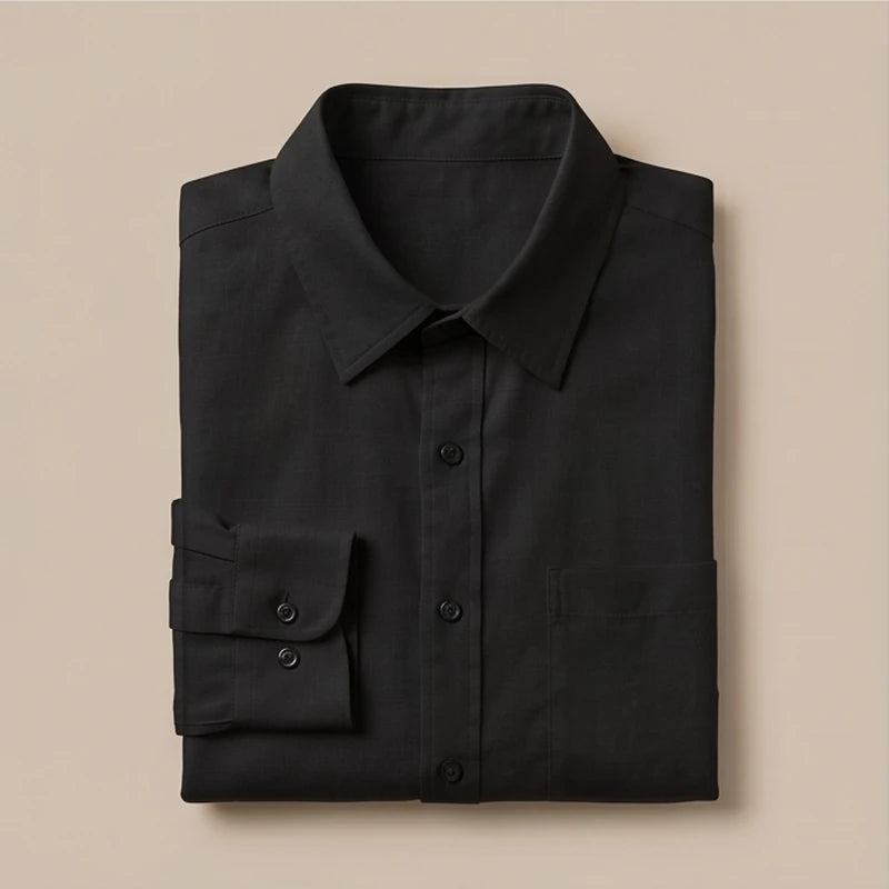 Luca Linen Long-Sleeve Shirt - Black colour variant image