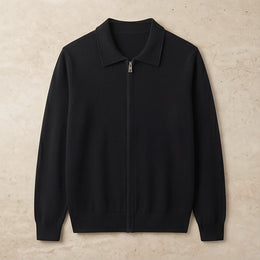 Ravello Cashmere Zip Cardigan - Black generated variant image
