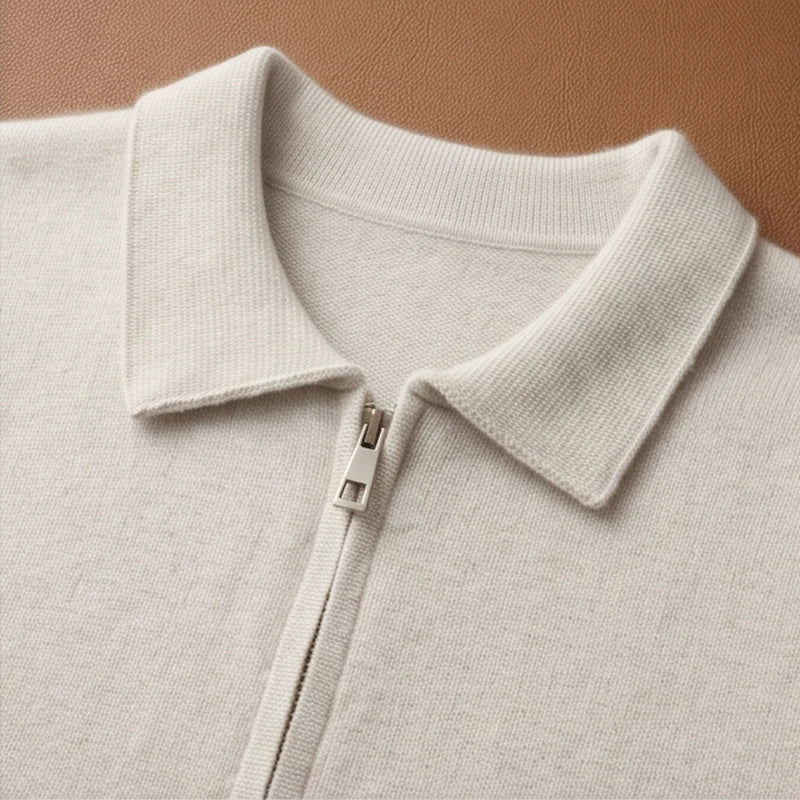 Ravello Cashmere Zip Cardigan - Ivory generated variant image