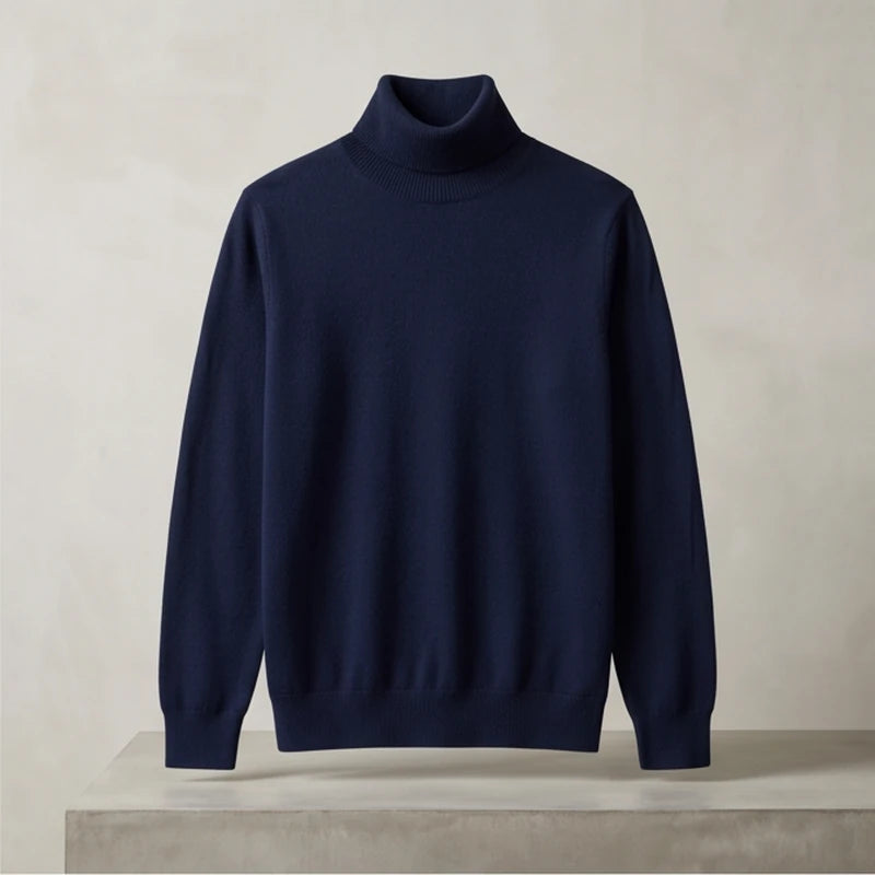 Cortina Cashmere High-Collar Sweater - Navy Blue generated variant image