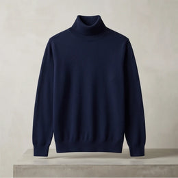 Cortina Cashmere High-Collar Sweater - Navy Blue generated variant image