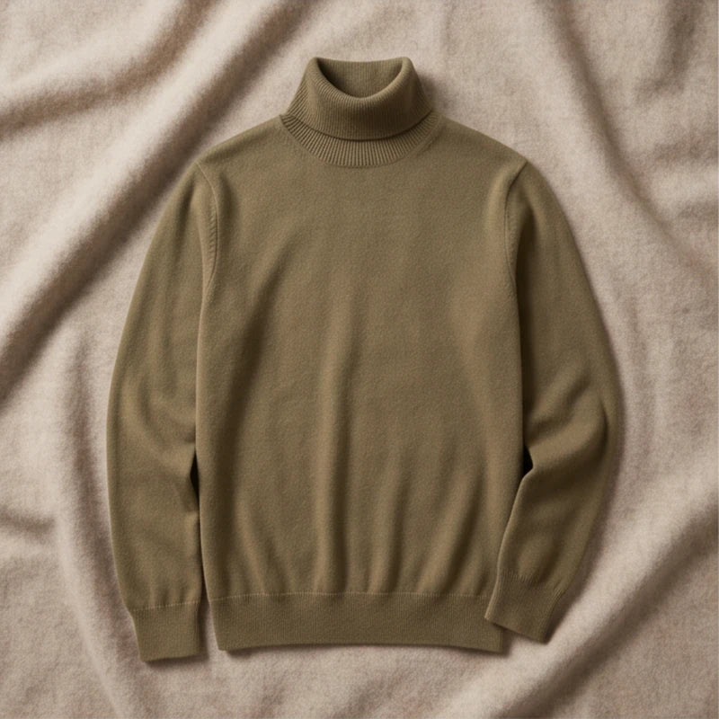 Cortina Cashmere High-Collar Sweater - Khaki generated variant image