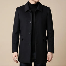 Aosta Cashmere-Wool Lined Coat - Black generated variant image