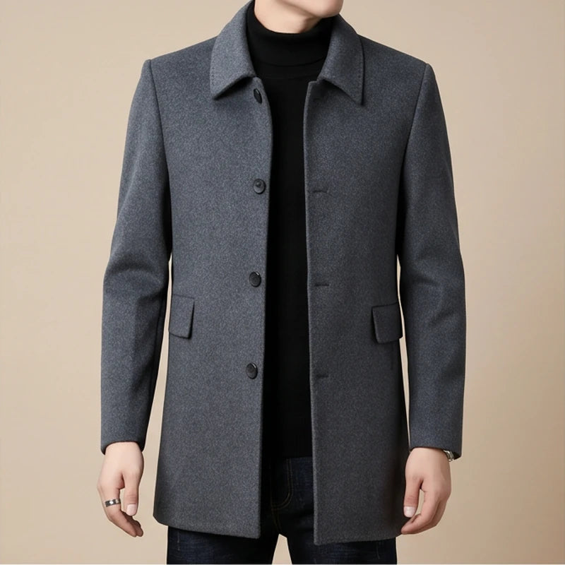 Aosta Cashmere-Wool Lined Coat - Gray generated variant image