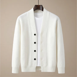 Varenna Wool V-Neck Cardigan - White generated variant image