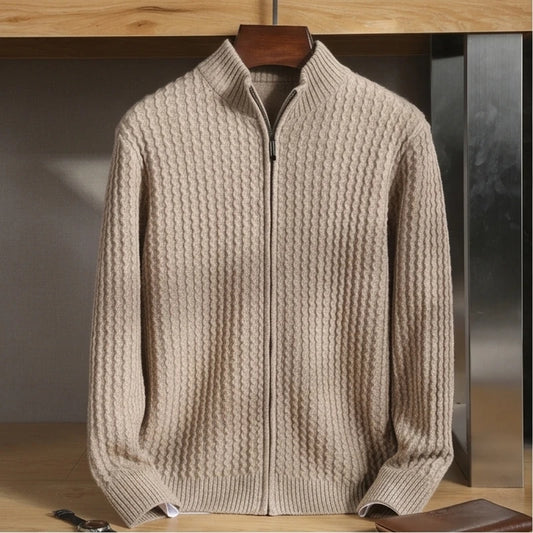 Como Merino Mock-Neck Cardigan - Camel generated variant image