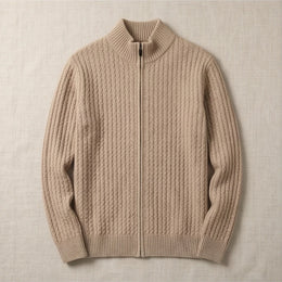 Como Merino Mock-Neck Cardigan - generated Marco Elvani gallery cell 4