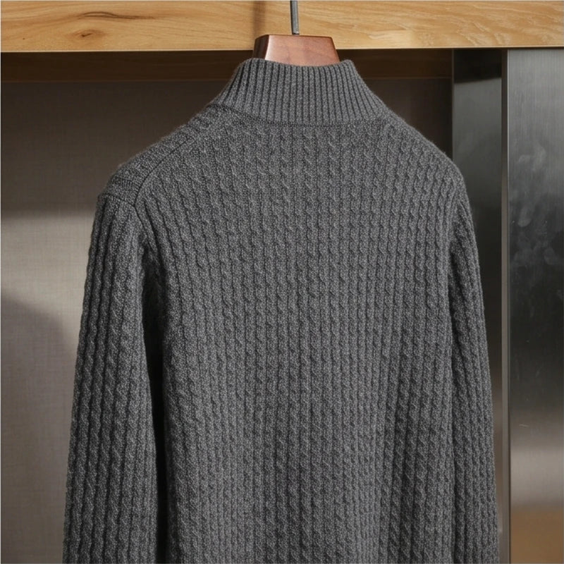 Como Merino Mock-Neck Cardigan - generated Marco Elvani gallery cell 5