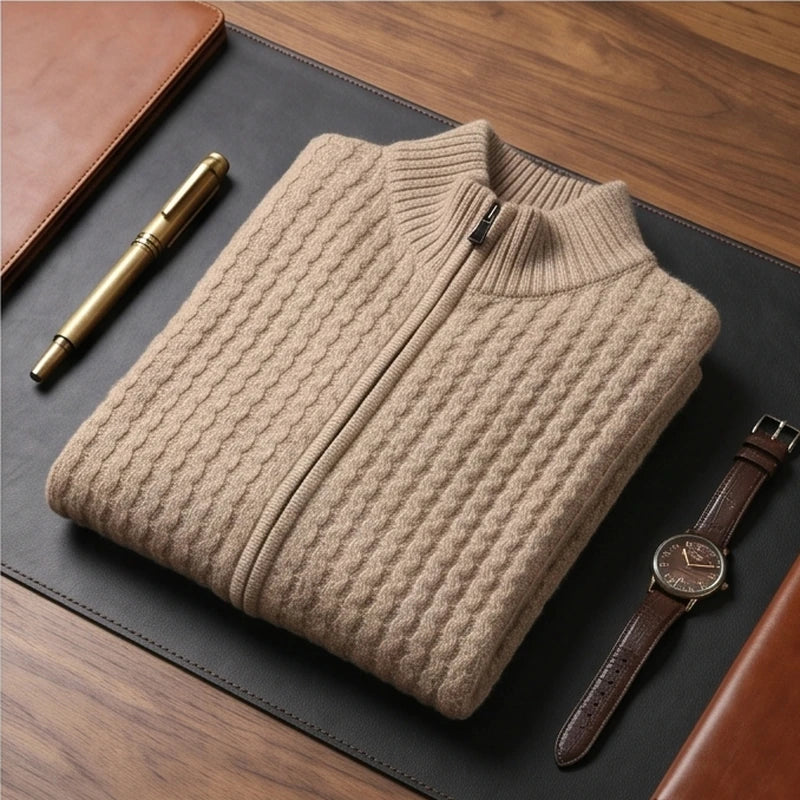 Como Merino Mock-Neck Cardigan - generated Marco Elvani gallery cell 9