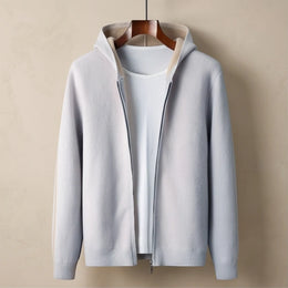 Courmayeur Cashmere Hooded Cardigan - Silver Grey generated variant image