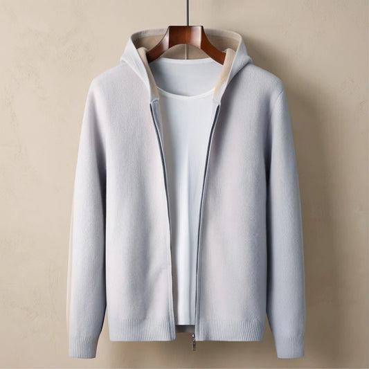 Courmayeur Cashmere Hooded Cardigan - Silver Grey generated variant image