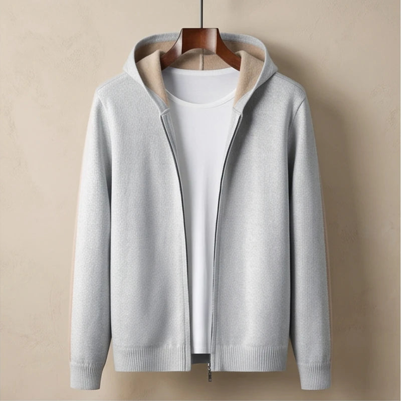 Courmayeur Cashmere Hooded Cardigan - Silver generated variant image