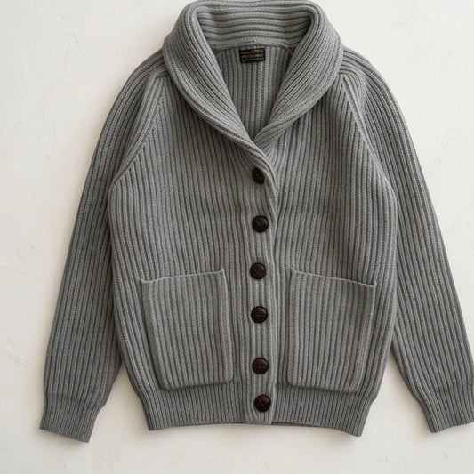 Ortisei Heavy Wool Shawl Cardigan - Gray generated variant image