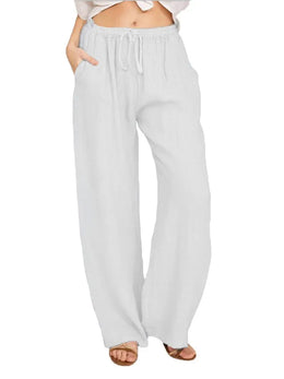 Alessia Linen Wide-Leg Trouser - White variant image