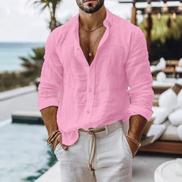Portofino Linen Resort Shirt - Pink (Rosa)