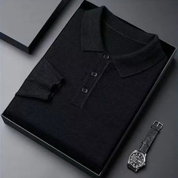 Firenze Folded Knit Polo - Black (schwarz)