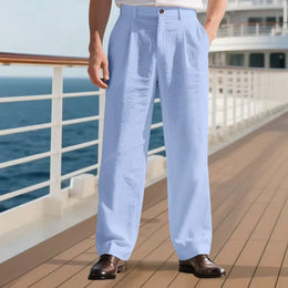 Modena Resort Linen Trouser - Sky Blue (SKY BLUE)