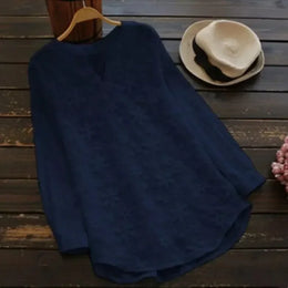 Siena Embroidered Linen Blouse - Blue variant image
