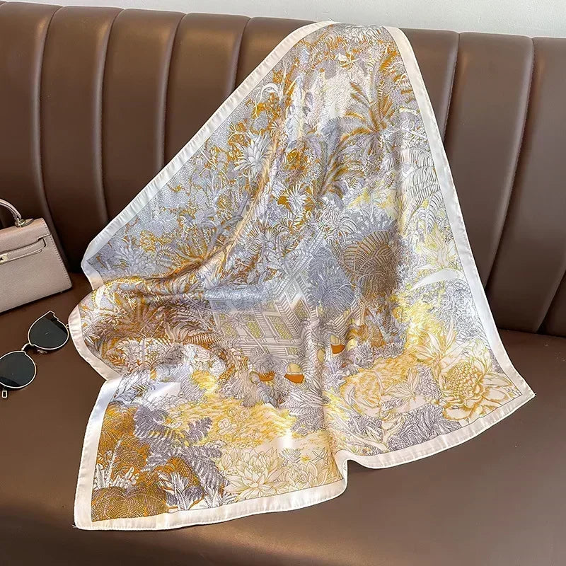Como Silk Twilly Scarf - Olive Green variant image