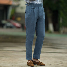 Varenna Summer Pleated Trouser - Blue (Blue)