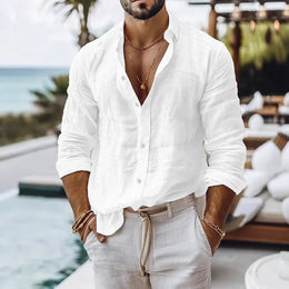 Portofino Linen Resort Shirt - White (WEISS)