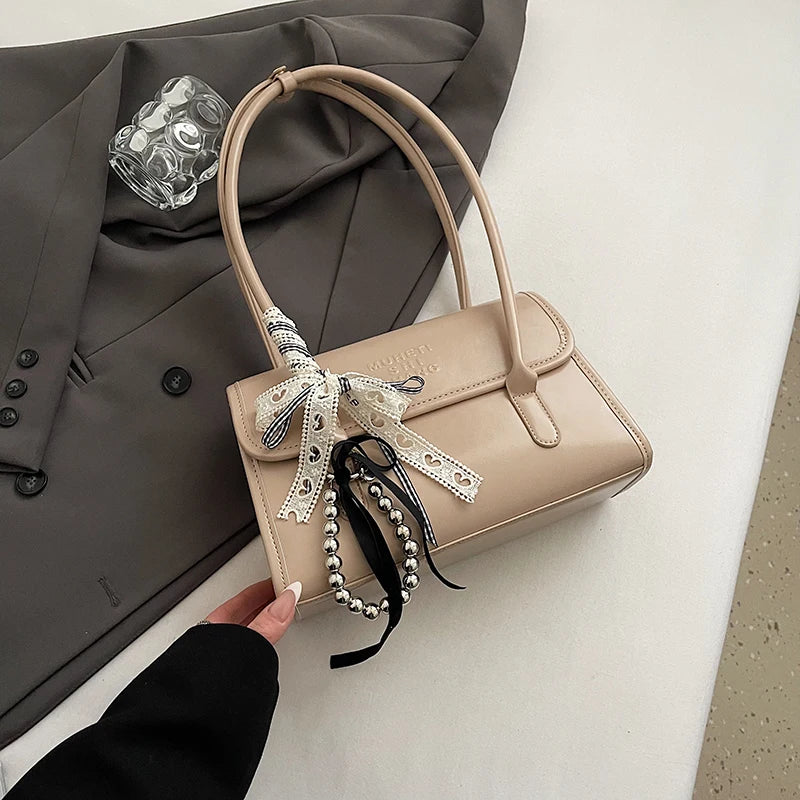 Palermo Silk-Scarf Leather Tote - Khaki variant image