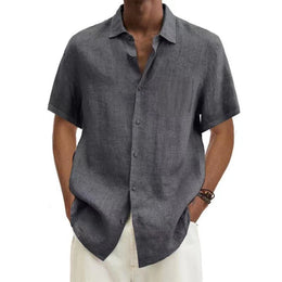 Ravello Short Sleeve Linen Shirt - Gray (gray)