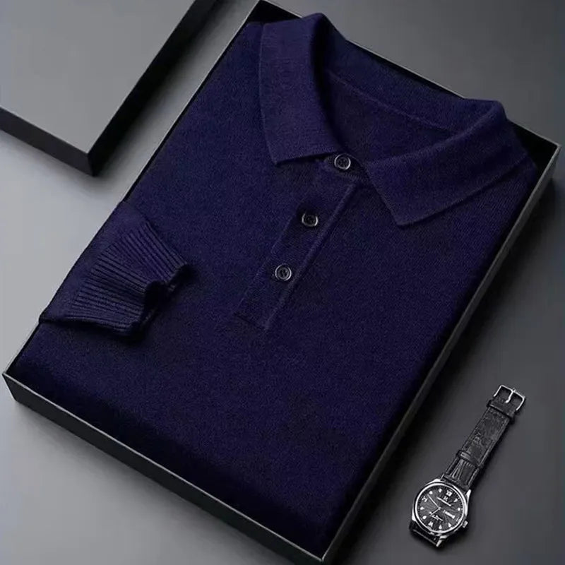 Firenze Folded Knit Polo - Navy Blue (Marineblau)