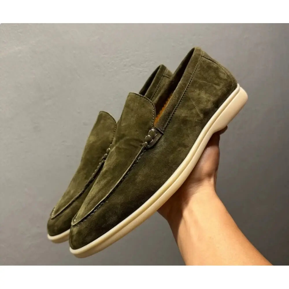 Bellagio Suede Driving Loafer - Green (supplier: Grün)