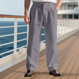 Modena Resort Linen Trouser - Gray (GRAY)