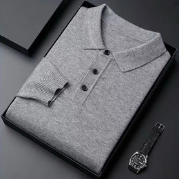Firenze Folded Knit Polo - Gray (Grau)
