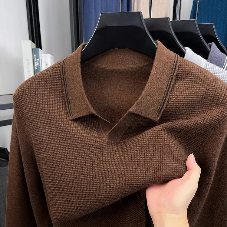 Verona Waffle Knit Polo - Mocha (Mokka)