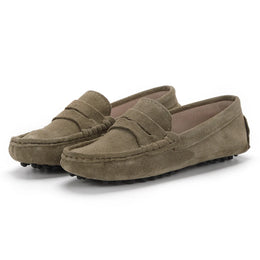 Bellina Suede Driving Loafer - Olive Green variant image