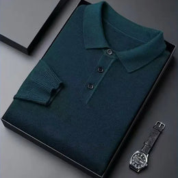 Firenze Folded Knit Polo - Blackish Green (blackish green)