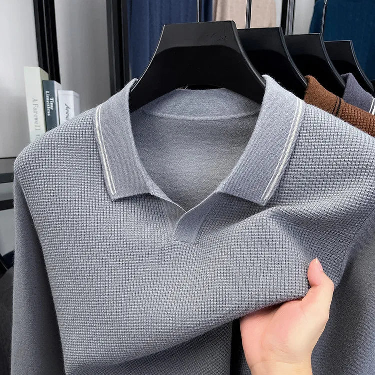 Verona Waffle Knit Polo - Light Gray (Hellgrau)