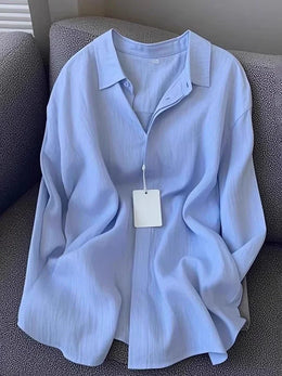 Bianca Linen Long-Sleeve Shirt - Light Blue variant image