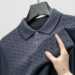 Como Cable Knit Polo - Gray (Grau)