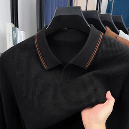 Verona Waffle Knit Polo - Black (schwarz)