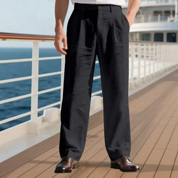 Modena Resort Linen Trouser - Black (black)