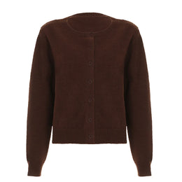 Lucia Wool-Blend Cardigan - Dark Brown variant image