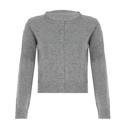 Lucia Wool-Blend Cardigan - Gray variant image