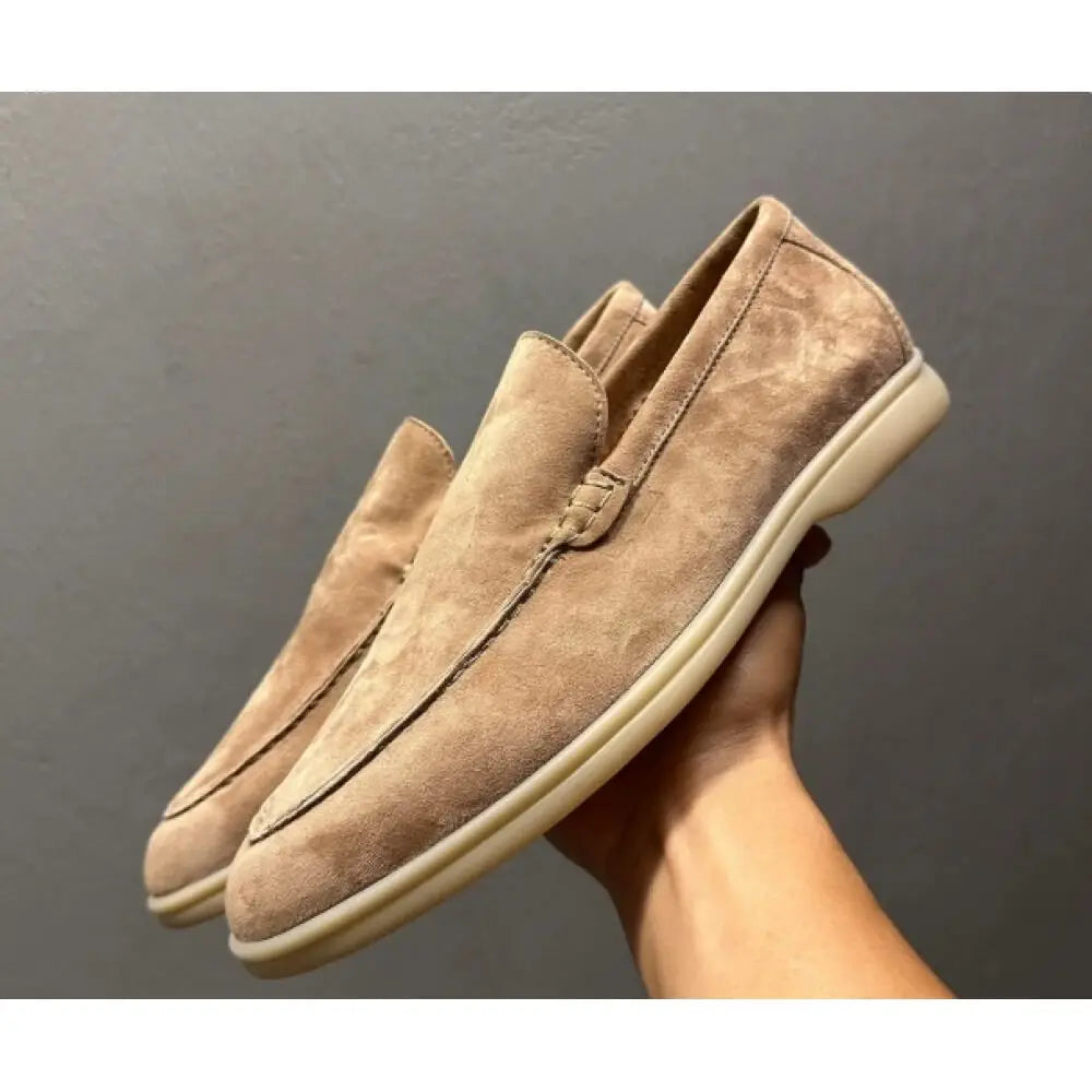 Bellagio Suede Driving Loafer - Beige (supplier: Beige)